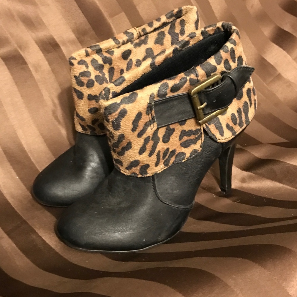 Leopard Bootie with Buckle